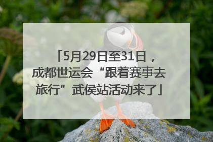 5月29日至31日，成都世运会“跟着赛事去旅行”武侯站活动来了