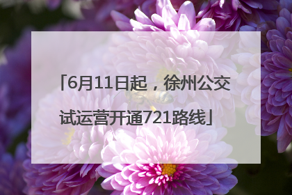 6月11日起，徐州公交试运营开通721路线
