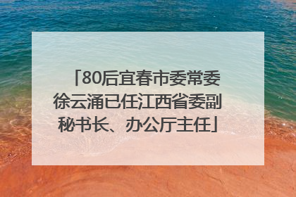 80后宜春市委常委徐云涌已任江西省委副秘书长、办公厅主任